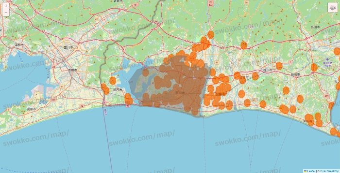 静岡県の7NOW（セブンナウ）のエリア地図