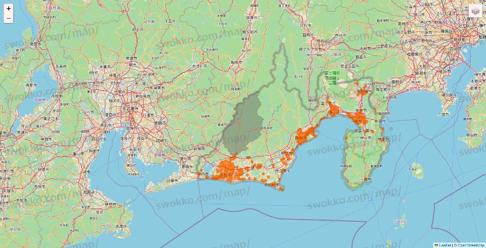 静岡県の7NOW（セブンナウ）のエリア地図
