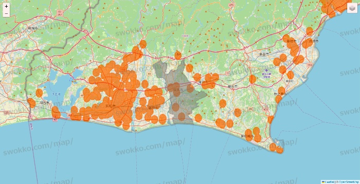 静岡県の7NOW（セブンナウ）のエリア地図