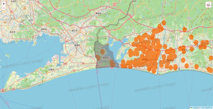 静岡県の7NOW（セブンナウ）のエリア地図