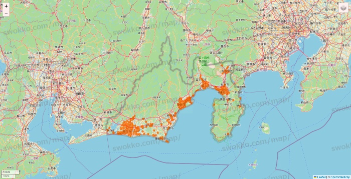 静岡県の7NOW（セブンナウ）のエリア地図