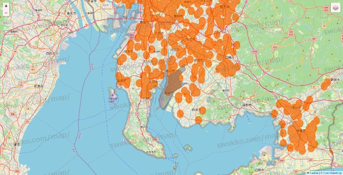 愛知県の7NOW（セブンナウ）のエリア地図