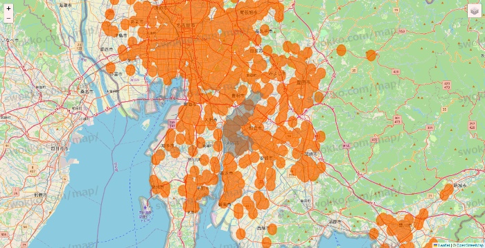 愛知県の7NOW（セブンナウ）のエリア地図