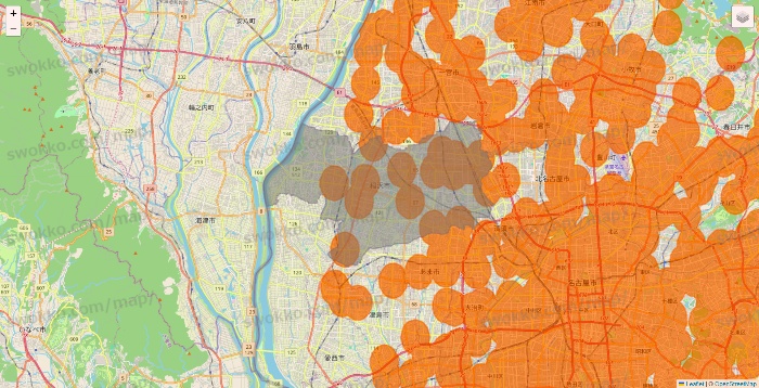 愛知県の7NOW（セブンナウ）のエリア地図