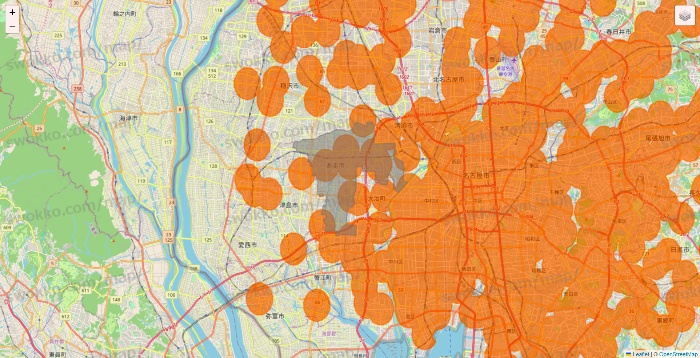 愛知県の7NOW（セブンナウ）のエリア地図