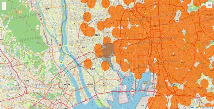 愛知県の7NOW（セブンナウ）のエリア地図
