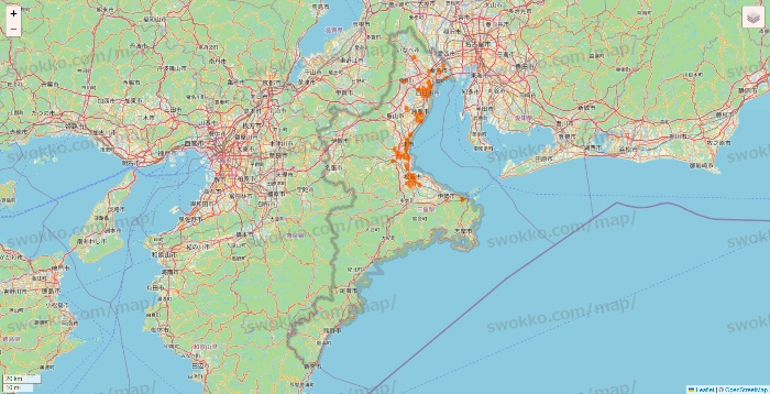三重県の7NOW（セブンナウ）のエリア地図