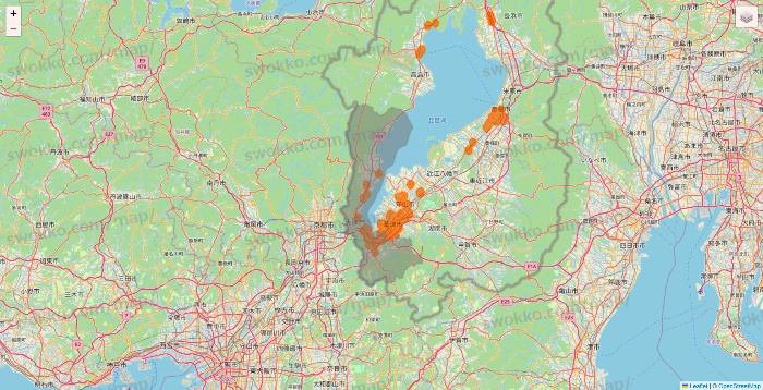 滋賀県の7NOW（セブンナウ）のエリア地図