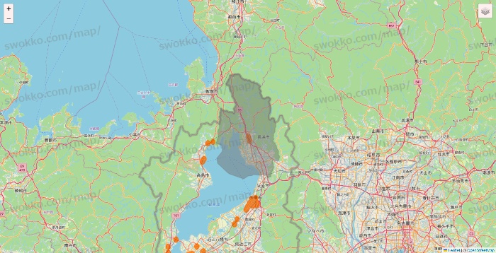 滋賀県の7NOW（セブンナウ）のエリア地図