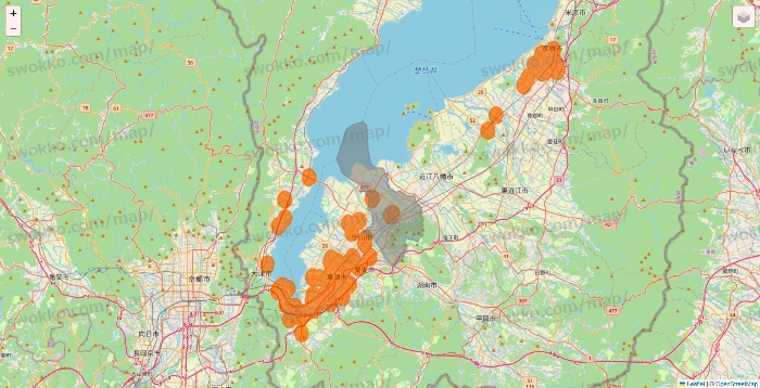 滋賀県の7NOW（セブンナウ）のエリア地図