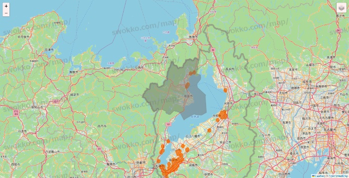 滋賀県の7NOW（セブンナウ）のエリア地図