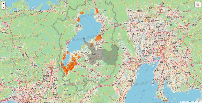 滋賀県の7NOW（セブンナウ）のエリア地図