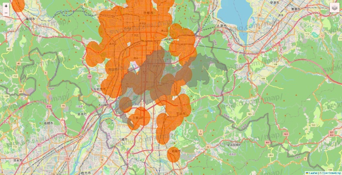 京都府の7NOW（セブンナウ）のエリア地図