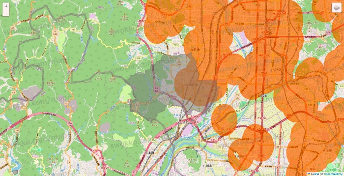 京都府の7NOW（セブンナウ）のエリア地図