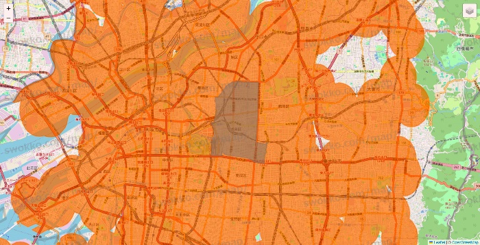 大阪府の7NOW（セブンナウ）のエリア地図