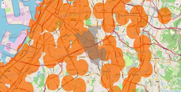 大阪府の7NOW（セブンナウ）のエリア地図