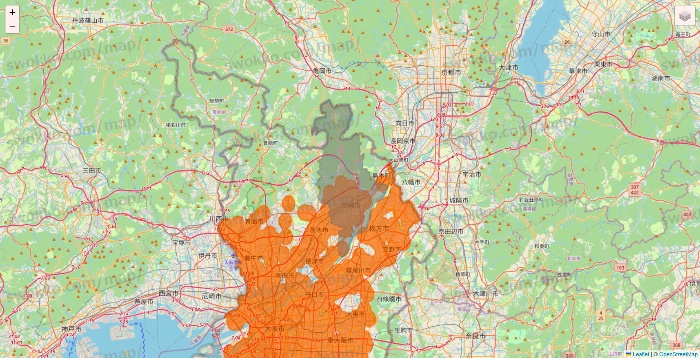 大阪府の7NOW（セブンナウ）のエリア地図