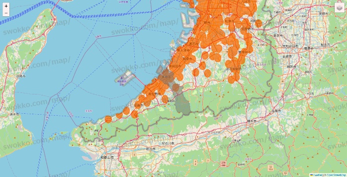 大阪府の7NOW（セブンナウ）のエリア地図