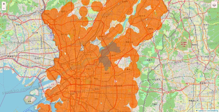 大阪府の7NOW（セブンナウ）のエリア地図