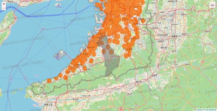 大阪府の7NOW（セブンナウ）のエリア地図