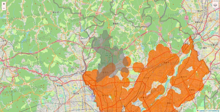 大阪府の7NOW（セブンナウ）のエリア地図