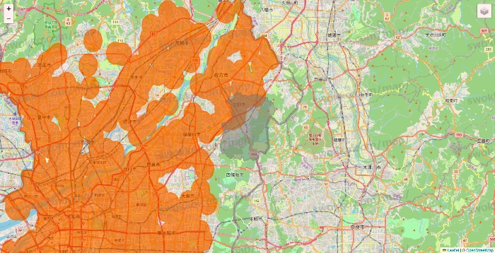 大阪府の7NOW（セブンナウ）のエリア地図