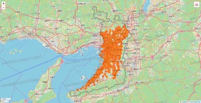 大阪府の7NOW（セブンナウ）のエリア地図