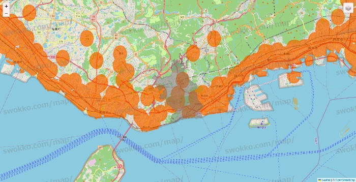 兵庫県の7NOW（セブンナウ）のエリア地図