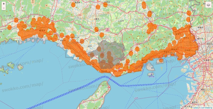 兵庫県の7NOW（セブンナウ）のエリア地図