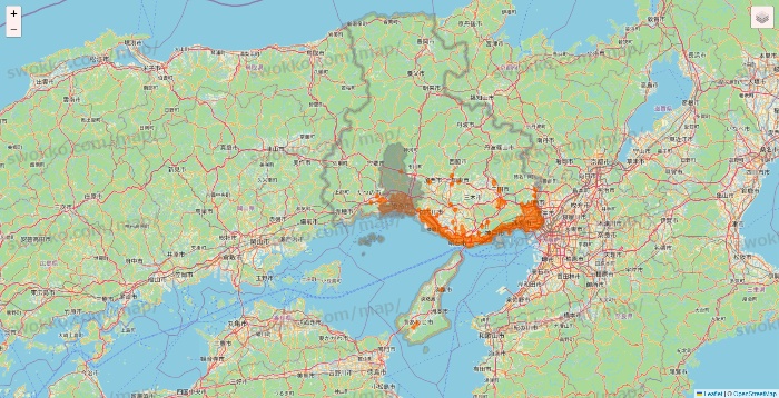 兵庫県の7NOW（セブンナウ）のエリア地図