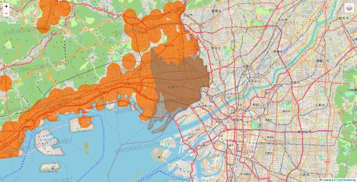 兵庫県の7NOW（セブンナウ）のエリア地図