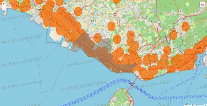 兵庫県の7NOW（セブンナウ）のエリア地図