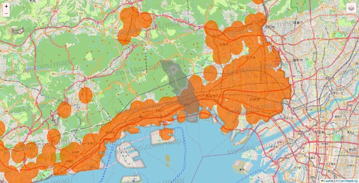 兵庫県の7NOW（セブンナウ）のエリア地図