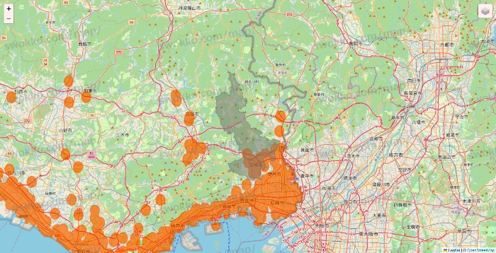 兵庫県の7NOW（セブンナウ）のエリア地図