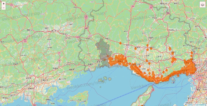 兵庫県の7NOW（セブンナウ）のエリア地図