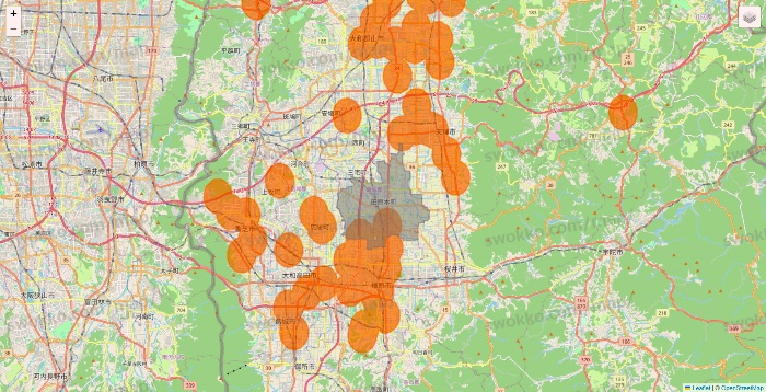 奈良県の7NOW（セブンナウ）のエリア地図