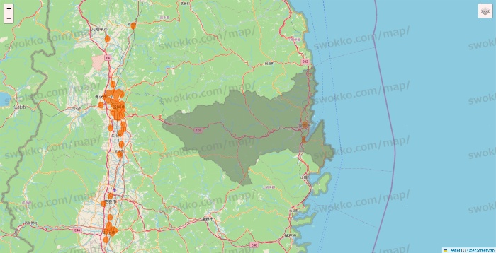 岩手県の7NOW（セブンナウ）のエリア地図