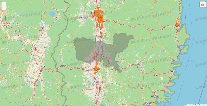 花巻市の7NOW（セブンナウ）のエリア地図