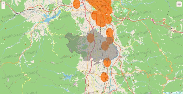 岩手県の7NOW（セブンナウ）のエリア地図