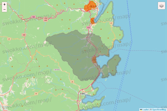 岩手県の7NOW（セブンナウ）のエリア地図