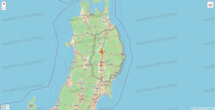 岩手県の7NOW（セブンナウ）のエリア地図