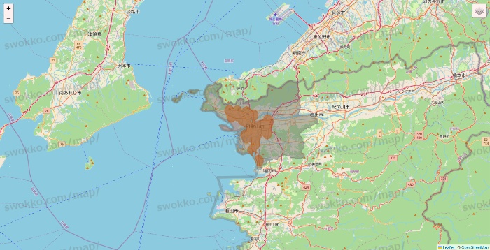 和歌山県の7NOW（セブンナウ）のエリア地図