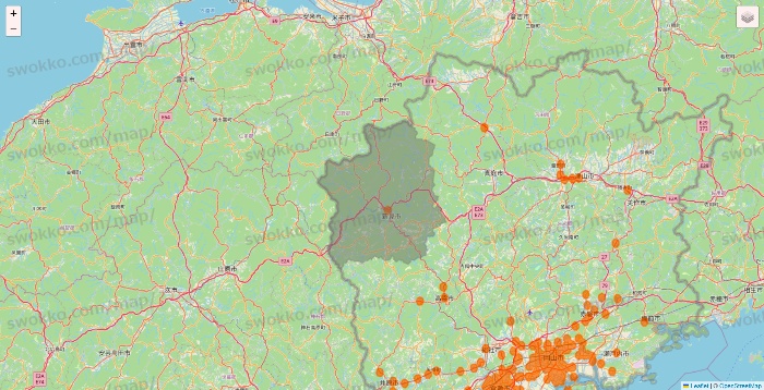 岡山県の7NOW（セブンナウ）のエリア地図