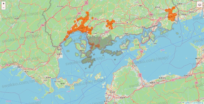 広島県の7NOW（セブンナウ）のエリア地図