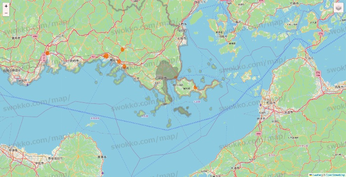 山口県の7NOW（セブンナウ）のエリア地図