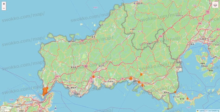 山口県の7NOW（セブンナウ）のエリア地図