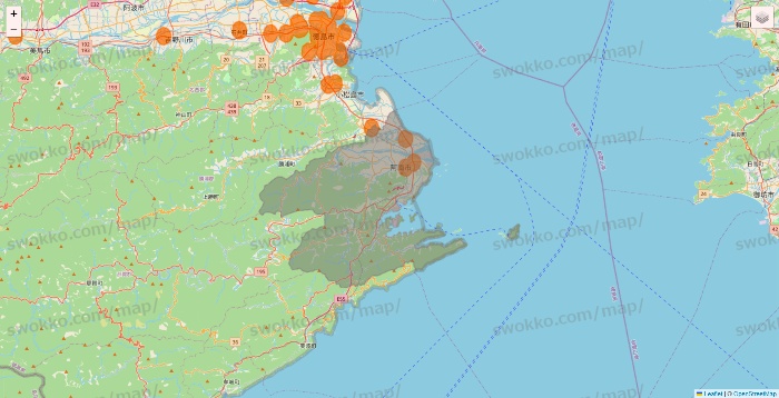 徳島県の7NOW（セブンナウ）のエリア地図