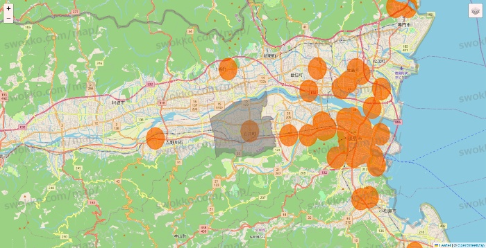 徳島県の7NOW（セブンナウ）のエリア地図