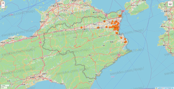 徳島県の7NOW（セブンナウ）のエリア地図