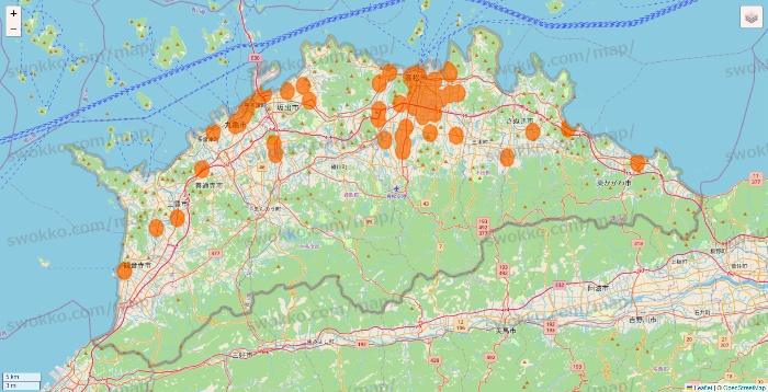 香川県の7NOW（セブンナウ）のエリア地図